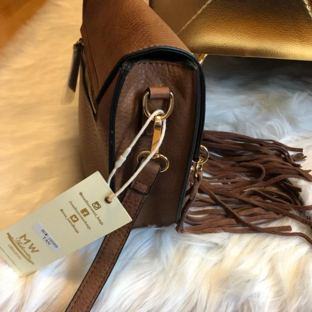 Madison West Tan Crossbody Bag